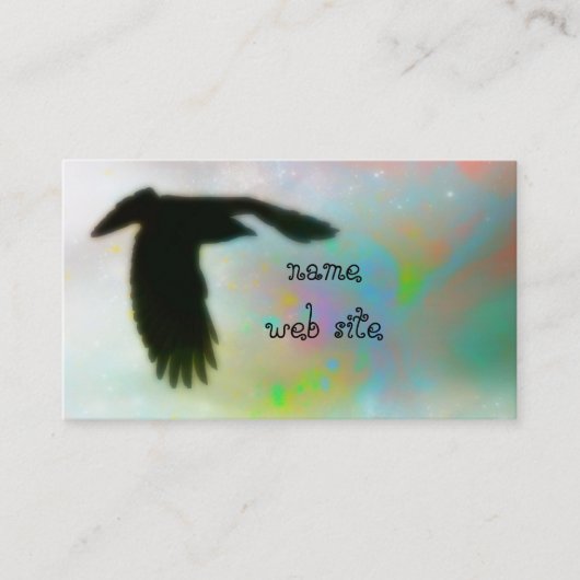 Carte De Visite Couleurs tourbillonnant et corneille (Devant)