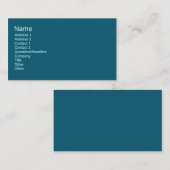 Carte De Visite Couleurs turquoises (Devant / Derrière)