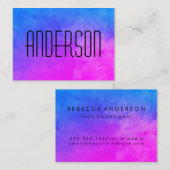 Carte De Visite Couleurs vives de grand texte (Devant / Derrière)