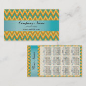 Carte De Visite Couleurs vives Ikat ZigZag Pocket 2019 Calendrier (Devant / Derrière)