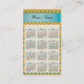 Carte De Visite Couleurs vives Ikat ZigZag Pocket 2019 Calendrier (Dos)
