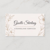 Carte De Visite Counseling Services Botanical Floral  (Devant)