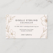 Carte De Visite Counselor Botanical Flowers (Dos)