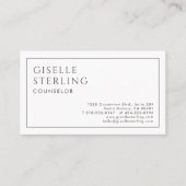 Carte De Visite Counselor Luxury Minimalist Black White (Devant)