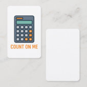 Carte De Visite Count On Me - Design de calculatrice stylé pour le (Devant / Derrière)