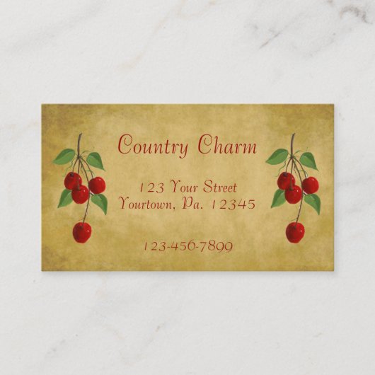 Carte de visite Country Cherries (Devant)