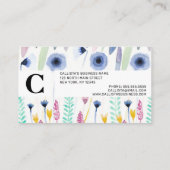 Carte De Visite Country Cute Fleur sauvage Aquarelle Art (Dos)