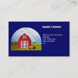 Carte De Visite Country Farm Red Barne Blue Sky Votre nom