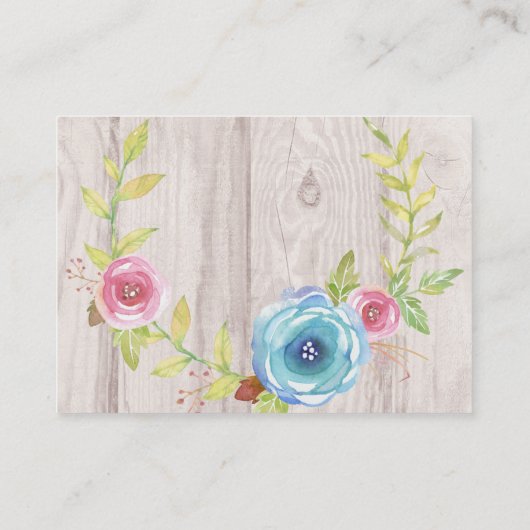 Carte De Visite Country Rustic Whitewash Bois Chaîne Mariage (Dos)