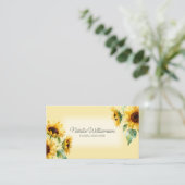 Carte De Visite Country Sunflowers with QR Code Business Card (Debout devant)