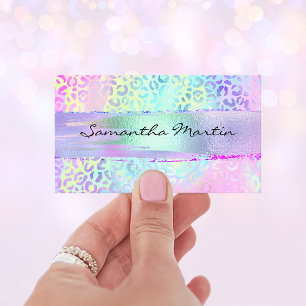 Carte De Visite Coup de pinceau iridescent en feuille de couleur a