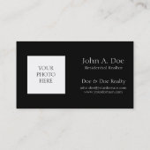 Carte De Visite Coup de tête de l'immeuble résidentiel noir (Dos)