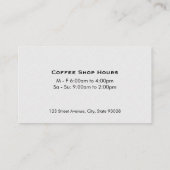 Carte De Visite Coupe de café à la vapeur (Dos)