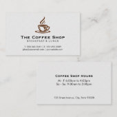 Carte De Visite Coupe de café à la vapeur (Devant / Derrière)