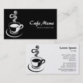 Carte De Visite Coupe de café - Blanc et Noir (Or) (Devant / Derrière)