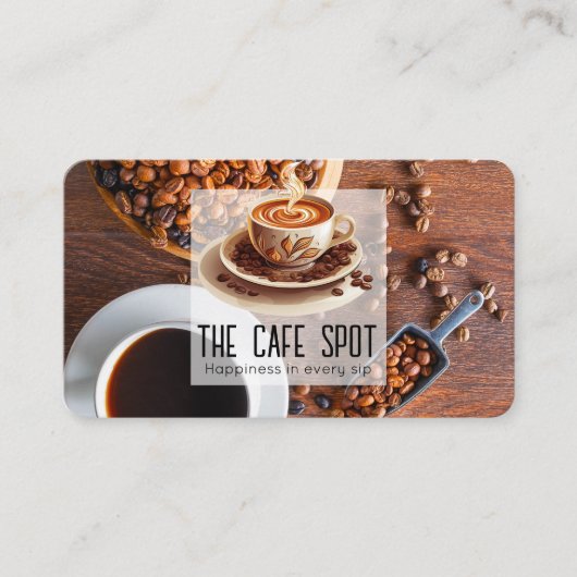 Carte De Visite Coupe de café brassé et haricots (Devant)