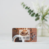 Carte De Visite Coupe de café brassé et haricots (Debout devant)