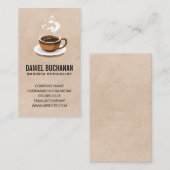 Carte De Visite Coupe de café brassée vapeur (Devant / Derrière)