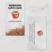 Carte De Visite Coupe de café | Coeur (Devant / Derrière)