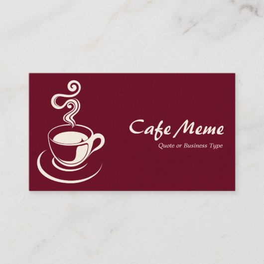 Carte De Visite Coupe de café - Deep Crimson 65001d (Crème) (Devant)
