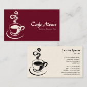 Carte De Visite Coupe de café - Deep Crimson 65001d (Crème) (Devant / Derrière)