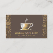 Carte De Visite Coupe de café et haricots (Devant)