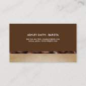 Carte De Visite Coupe de café et haricots | Barista (Dos)