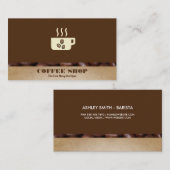 Carte De Visite Coupe de café et haricots | Barista (Devant / Derrière)