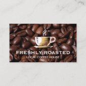 Carte De Visite Coupe de café et haricots | Barista (Devant)