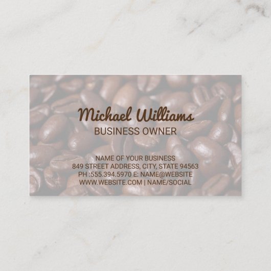 Carte De Visite Coupe de café fraîche brassée (Dos)