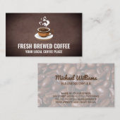 Carte De Visite Coupe de café fraîche brassée (Devant / Derrière)