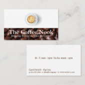 Carte De Visite Coupe de café | Haricots à café (Devant / Derrière)