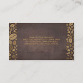 Carte De Visite Coupe de café | Haricots à café (Dos)