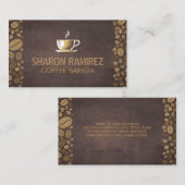 Carte De Visite Coupe de café | Haricots à café (Devant / Derrière)