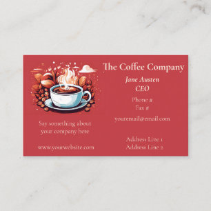 Carte De Visite Coupe de café sur Red Roaster Grower Sales Shop