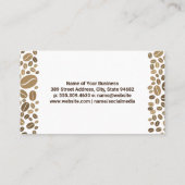 Carte De Visite Coupe de café sur soucoupe | Vue supérieure | Fève (Dos)