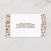 Carte De Visite Coupe de café vapeur | Haricots à café (Dos)