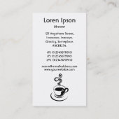Carte De Visite Coupe de café vertical - blanc sur noir (Dos)