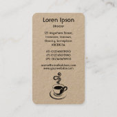 Carte De Visite Coupe de café Vertical - Noir sur Blanc (Or) (Dos)