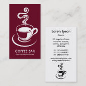 Carte De Visite Coupe de café verticale - Crimson blanc et Dp 6500 (Devant / Derrière)