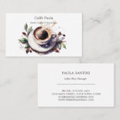 Carte De Visite Coupe de café Watercolor (Devant / Derrière)