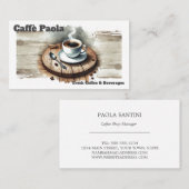 Carte De Visite Coupe de café Watercolor (Devant / Derrière)
