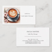 Carte De Visite Coupe de café Watercolor (Devant / Derrière)