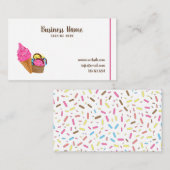 Carte De Visite Coupe de crème glacée blanche unique (Devant / Derrière)