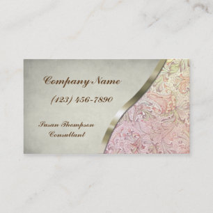 Carte De Visite Coupe de ruban or vintage à motifs floraux