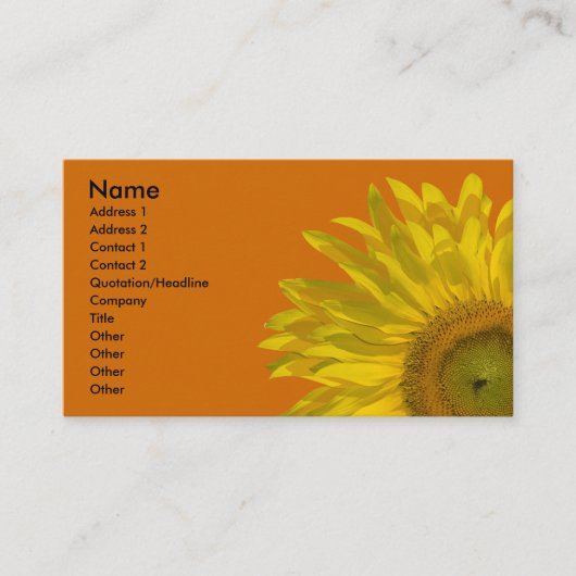 Carte De Visite Coupe de tournesol (Devant)