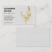 Carte De Visite Coupe de vin Gold Foil (Devant / Derrière)