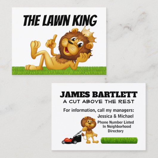 Carte De Visite Coupe d'herbe à usage personnel (Devant / Derrière)
