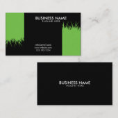 Carte De Visite Coupe d'herbe cool verte et noire pour l'entretien (Devant / Derrière)