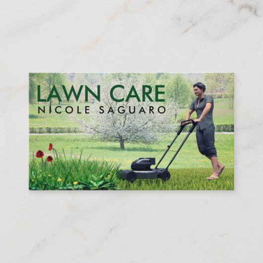 Carte De Visite Coupe d'herbe de soin de pelouse (Devant)